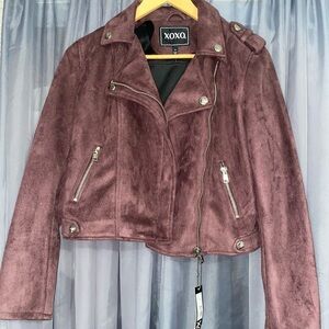 XOXO Women's Dusty Rose Leather Jacket